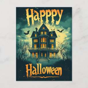 Cartes Pour Fêtes Annuelles Joyeux Halloween Maison Hantée