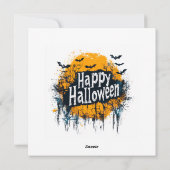 Cartes Pour Fêtes Annuelles joyeux Halloween maison hantée (Dos)