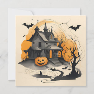 Cartes Pour Fêtes Annuelles Joyeux Halloween maison hantée