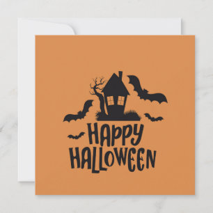 Cartes Pour Fêtes Annuelles Joyeux Halloween maison hantée chauve-souris effra