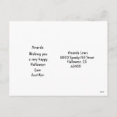 Cartes Pour Fêtes Annuelles Joyeux Halloween Petit Chat Noir  (Dos)