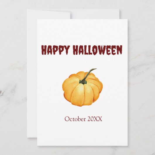 Cartes Pour Fêtes Annuelles Joyeux Halloween petite citrouille orange mignonne (Devant)