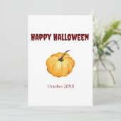 Cartes Pour Fêtes Annuelles Joyeux Halloween petite citrouille orange mignonne (Debout devant)