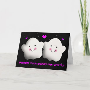 Cartes Pour Fêtes Annuelles Joyeux Halloween pour l'amour du couple de fantôme