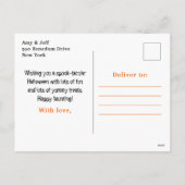 Cartes Pour Fêtes Annuelles Joyeux Halloween Sorcière Fantôme Orange (Dos)