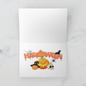 Cartes Pour Fêtes Annuelles Joyeux Halloween squelette et citrouilles (Intérieur)