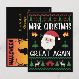 Cartes Pour Fêtes Annuelles Joyeux Halloween Thanksgiving Noël Vacances