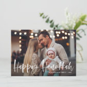 Cartes Pour Fêtes Annuelles Joyeux Hanoukka Brush Letting Photo (Debout devant)