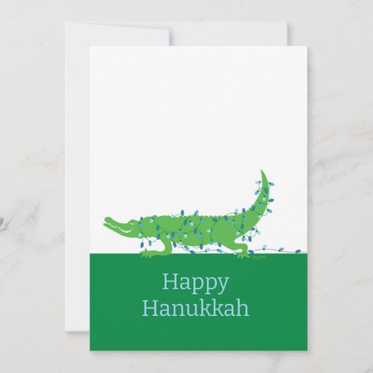 Cartes Pour Fêtes Annuelles Joyeux Hanoukka Gator (Devant)