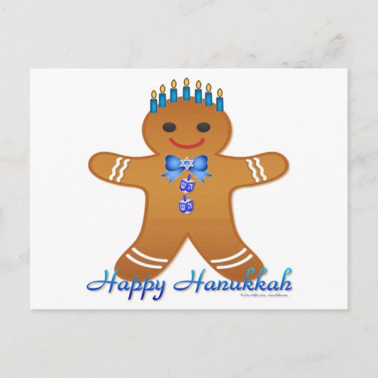 Cartes Pour Fêtes Annuelles Joyeux Hanoukka, Man Menorah (Devant)