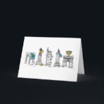 Cartes Pour Fêtes Annuelles Joyeux Hanoukka New York City NYC Chanukah Holiday<br><div class="desc">Il présente une illustration originale en stylo et en encre de divers monuments de New York "habillés" pour la saison des fêtes. Parfait pour Hanoukka ! Cette illustration de Chanukah est également disponible sur d'autres produits. Ne vois-tu pas ce que tu cherches ? Vous avez besoin d'aide pour la personnalisation...</div>