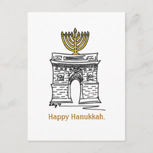 Cartes Pour Fêtes Annuelles Joyeux Hanoukka NYC Washington Carré Menorah
