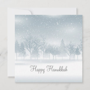 Cartes Pour Fêtes Annuelles Joyeux Hanoukka Snow Scene Nature Joli Juif