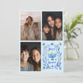 Cartes Pour Fêtes Annuelles JOYEUX HANUKKA Lettre PERSONNALISÉE 3 PHOTOS Dessi (Debout devant)