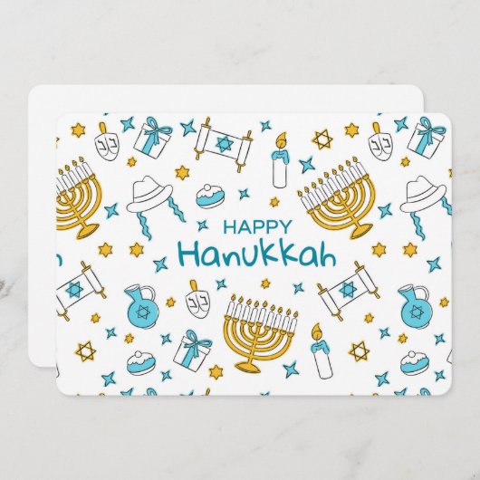 Cartes Pour Fêtes Annuelles Joyeux Hanukkah (Devant / Derrière)
