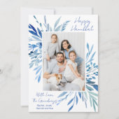 Cartes Pour Fêtes Annuelles Joyeux Hanukkah Élégant Photo de Famille Botanique (Devant)