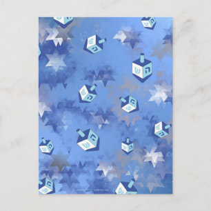 Cartes Pour Fêtes Annuelles Joyeux Hanukkah Étoiles Filantes et Dreidels