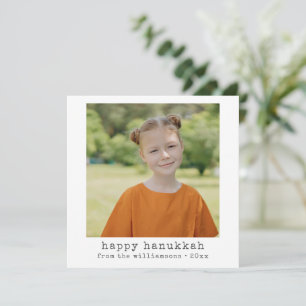Cartes Pour Fêtes Annuelles Joyeux Hanukkah Minimaliste Photo Carré à la Machi