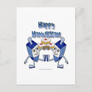 Cartes Pour Fêtes Annuelles Joyeux Hanukkah Toupie de Hanukkah Beignet