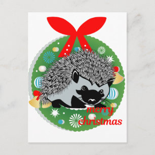 Cartes Pour Fêtes Annuelles joyeux hérisson de noël