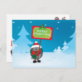 Cartes Pour Fêtes Annuelles Joyeux hérisson de Noël (Devant / Derrière)