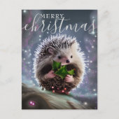 Cartes Pour Fêtes Annuelles Joyeux hérisson de Noël mignon (Devant)