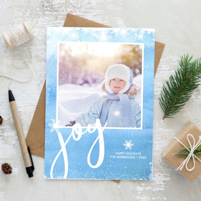 Cartes Pour Fêtes Annuelles Joyeux hiver aquarelle Flambeau de neige photo de 