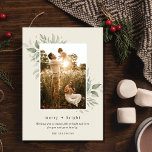 Cartes Pour Fêtes Annuelles Joyeux hiver Botanique Bright Photo Noël<br><div class="desc">Cette Carte de vacances de Noël Botanique d'hiver "Joyeux et lumineux" est une façon merveilleuse de transmettre vos souhaits les plus chauds pendant la saison des Fêtes. C'est une carte qui embrasse l'élégance de la simplicité, permettant à votre photo et message de briller. Capturez l'essence des vacances et créez des...</div>