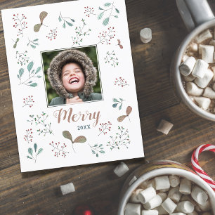 Cartes Pour Fêtes Annuelles Joyeux hiver Woodland Christmas Photo
