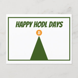 Cartes Pour Fêtes Annuelles Joyeux HODL Days Bitcoin Christmas Card (FLAT)