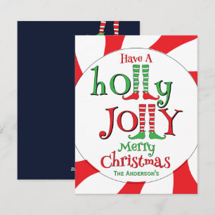 Cartes Pour Fêtes Annuelles Joyeux Holly Jolly Noël !