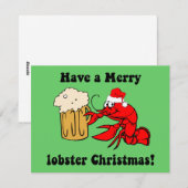 Cartes Pour Fêtes Annuelles Joyeux homard Noël (Devant / Derrière)
