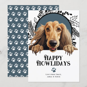Cartes Pour Fêtes Annuelles Joyeux Howlidays Afghan Hound Dog Christmas