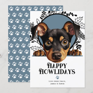 Cartes Pour Fêtes Annuelles Joyeux Howlidays Allemand Pinscher Chien Noël