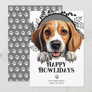 Cartes Pour Fêtes Annuelles Joyeux Howlidays American Foxhound Dog Christmas