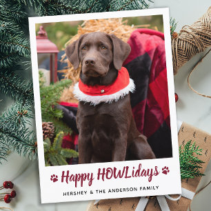 Cartes Pour Fêtes Annuelles Joyeux HOWLidays Amoureux des chiens Photo animal 