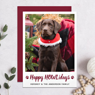 Cartes Pour Fêtes Annuelles Joyeux HOWLidays Amoureux des chiens Photo animal 