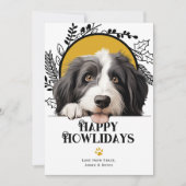 Cartes Pour Fêtes Annuelles Joyeux Howlidays Beared Collie Chien Noël (Devant)