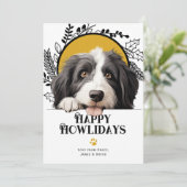Cartes Pour Fêtes Annuelles Joyeux Howlidays Beared Collie Chien Noël (Debout devant)
