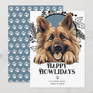 Cartes Pour Fêtes Annuelles Joyeux Howlidays Belge Tervuren Chien Noël