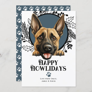 Cartes Pour Fêtes Annuelles Joyeux Howlidays Belgique Malinois chien Noël