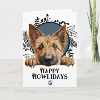 Cartes Pour Fêtes Annuelles Joyeux Howlidays Berger Picard Chien Noël