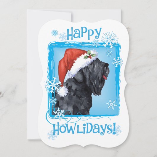 Cartes Pour Fêtes Annuelles Joyeux Howlidays Black Russian Terrier (Devant)