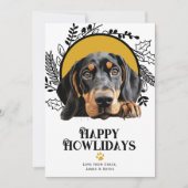 Cartes Pour Fêtes Annuelles Joyeux Howlidays Black Tan Coonhound Chig Noël (Devant)
