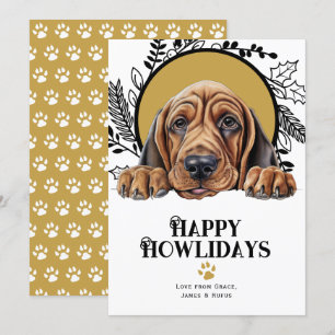 Cartes Pour Fêtes Annuelles Joyeux Howlidays Bloodhound Dog Christmas