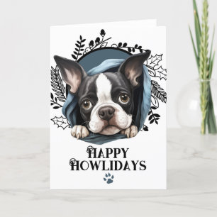 Cartes Pour Fêtes Annuelles Joyeux Howlidays Boston Terrier Dog Christmas