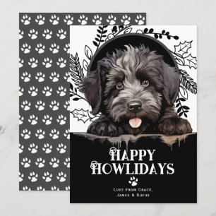 Cartes Pour Fêtes Annuelles Joyeux Howlidays bouvier des flandres Chien Noël