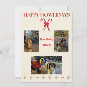 Cartes Pour Fêtes Annuelles Joyeux Howlidays Cannes à Sucre et Paillettes