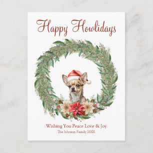 Cartes Pour Fêtes Annuelles Joyeux Howlidays Chien Chihuahua Mignon