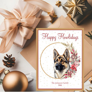 Cartes Pour Fêtes Annuelles Joyeux Howlidays Chien Mouton Allemand Mignon